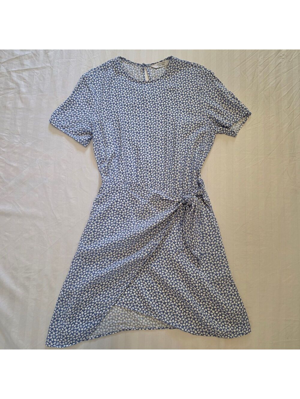 & Other Stories blue floral wrap dress
